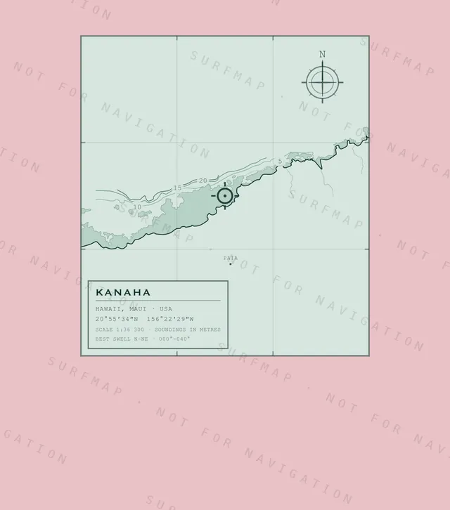 Kanaha chart, the full artwork printed on the back