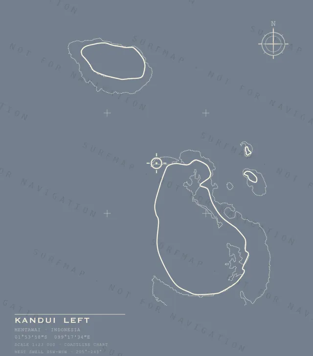 Kandui Left chart, the full artwork printed on the back