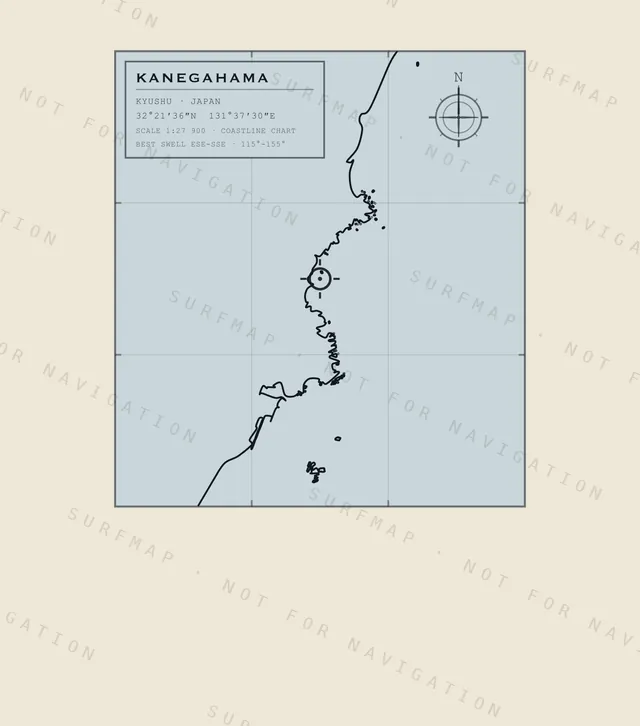 Kanegahama chart, the full artwork printed on the back