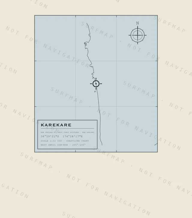 Karekare chart, the full artwork printed on the back