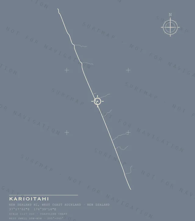 Karioitahi chart, the full artwork printed on the back