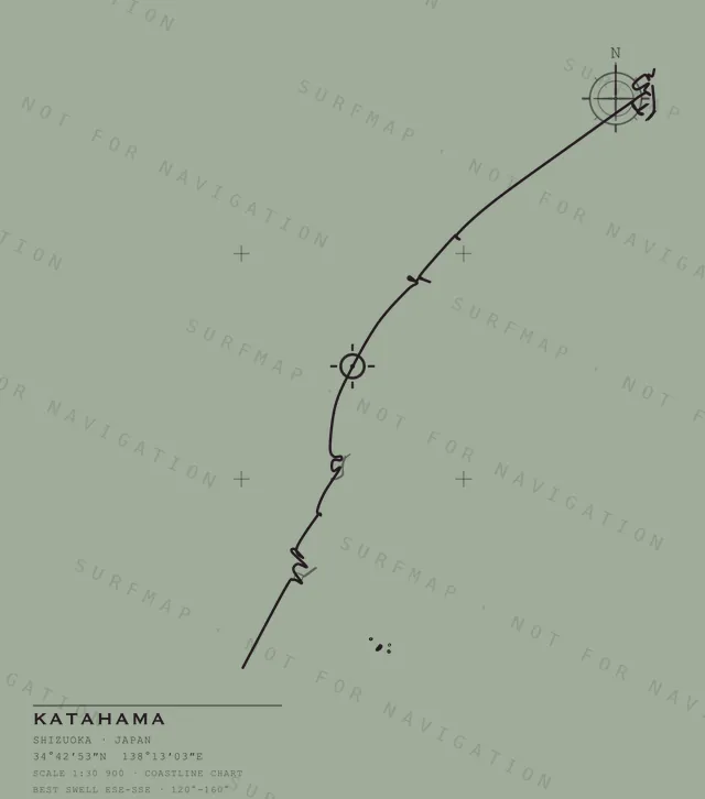 Katahama chart, the full artwork printed on the back