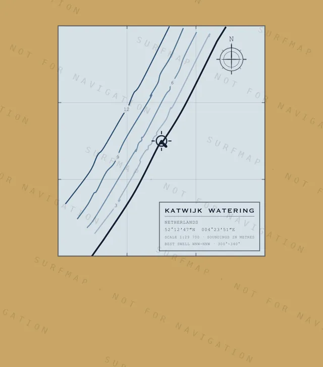 Katwijk Watering chart, the full artwork printed on the back