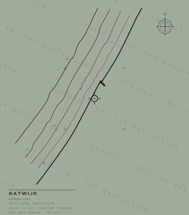 Katwijk chart, the full artwork printed on the back