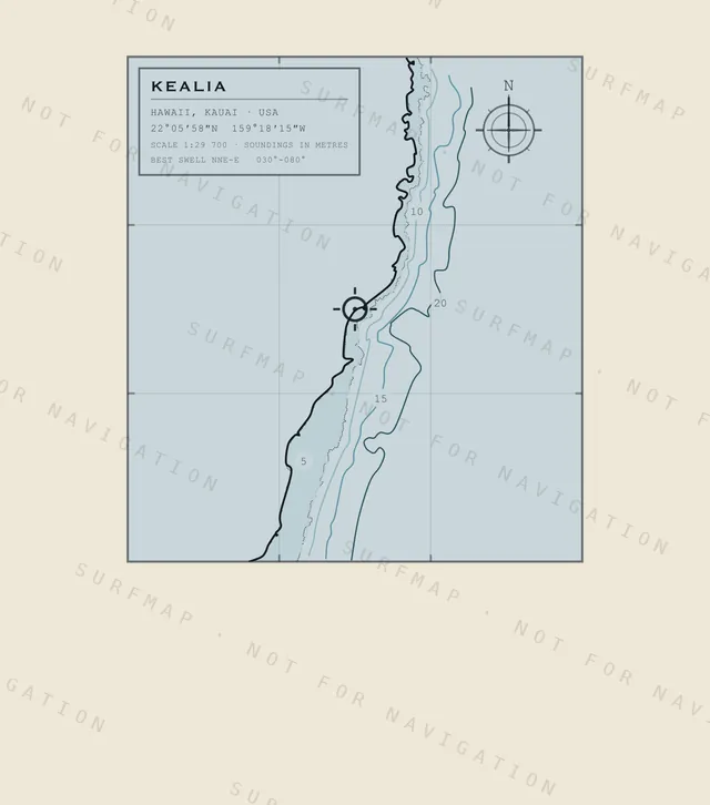 Kealia chart, the full artwork printed on the back