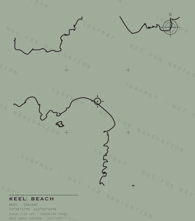 Keel Beach chart, the full artwork printed on the back