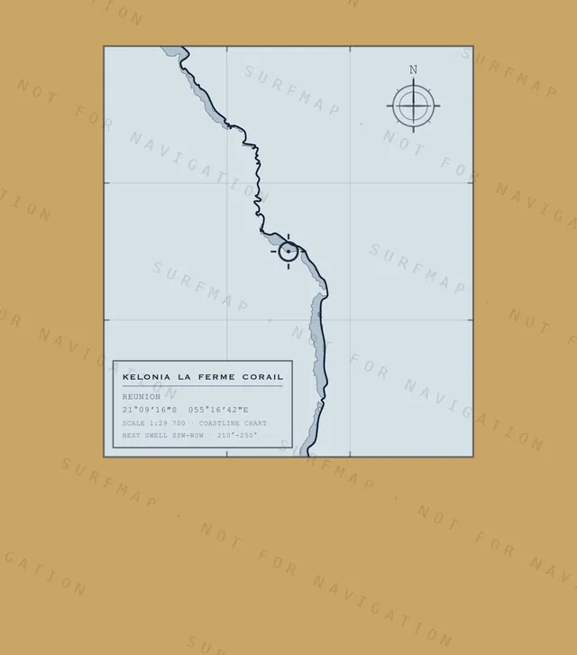 Kelonia la Ferme Corail chart, the full artwork printed on the back