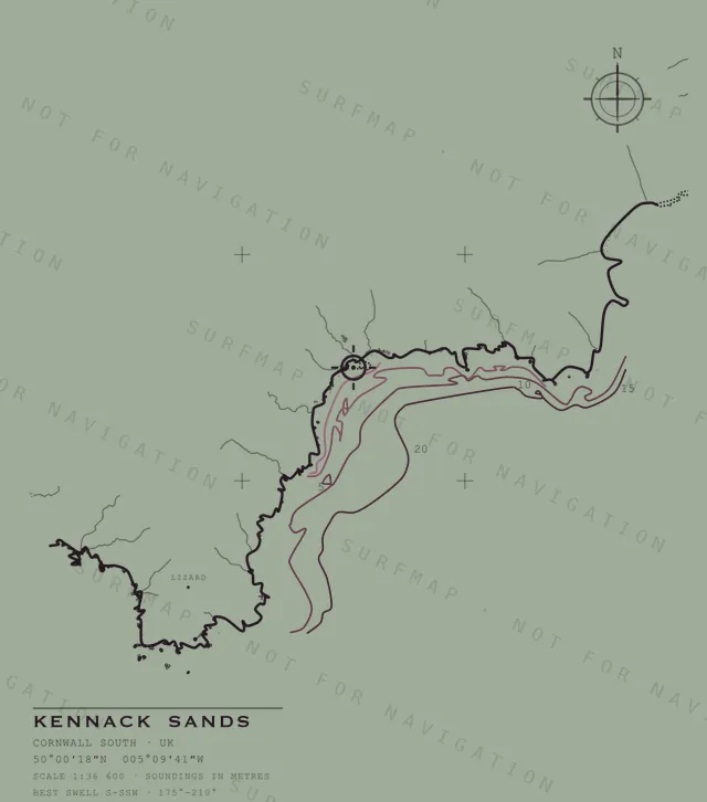 Kennack Sands chart, the full artwork printed on the back