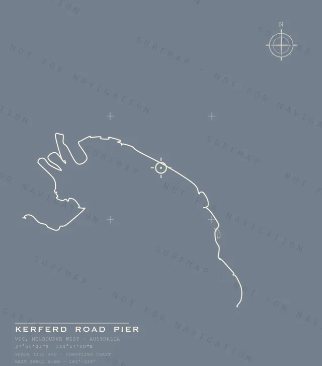 Kerferd Road Pier chart, the full artwork printed on the back