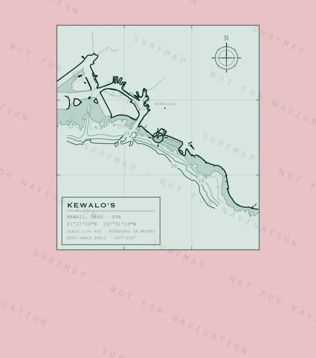Kewalo's chart, the full artwork printed on the back