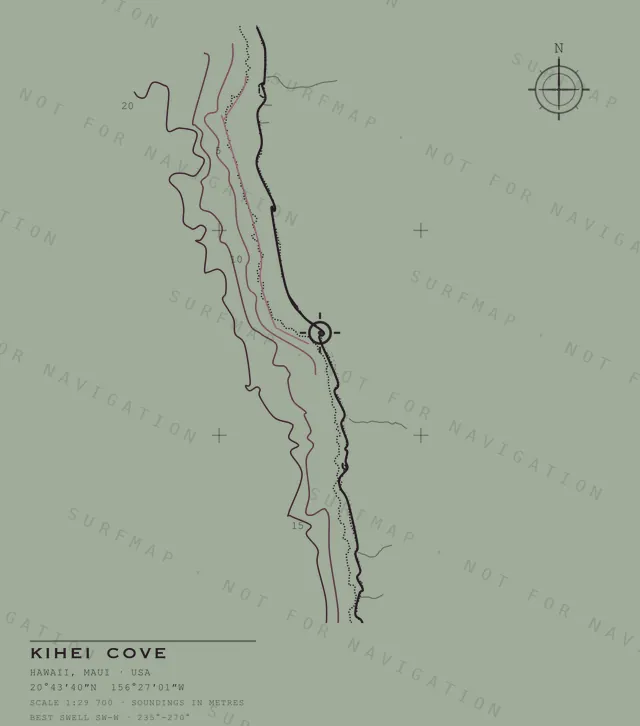 Kihei Cove chart, the full artwork printed on the back