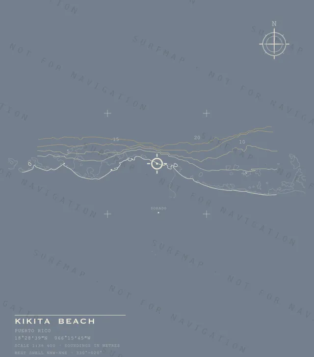 Kikita Beach chart, the full artwork printed on the back