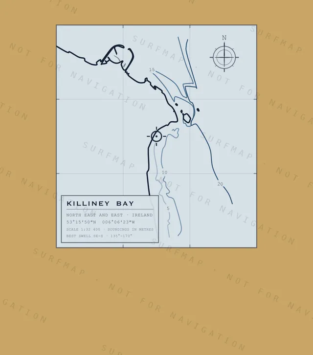 Killiney Bay chart, the full artwork printed on the back