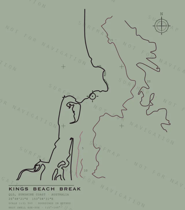 Kings Beach Break chart, the full artwork printed on the back
