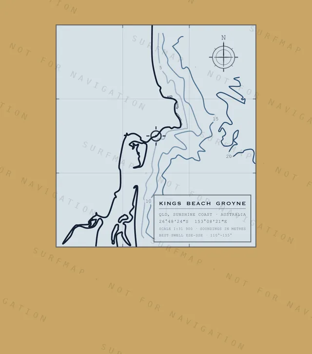 Kings Beach Groyne chart, the full artwork printed on the back