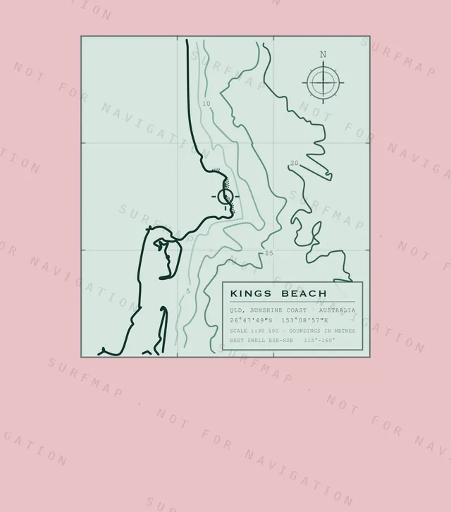 Kings Beach chart, the full artwork printed on the back