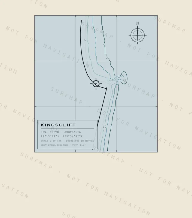 Kingscliff chart, the full artwork printed on the back