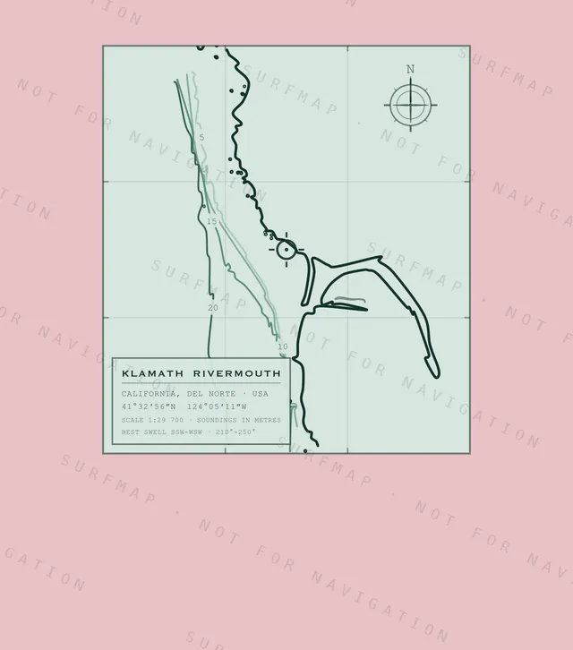 Klamath Rivermouth chart, the full artwork printed on the back