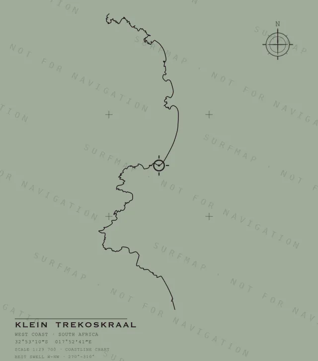 Klein Trekoskraal chart, the full artwork printed on the back