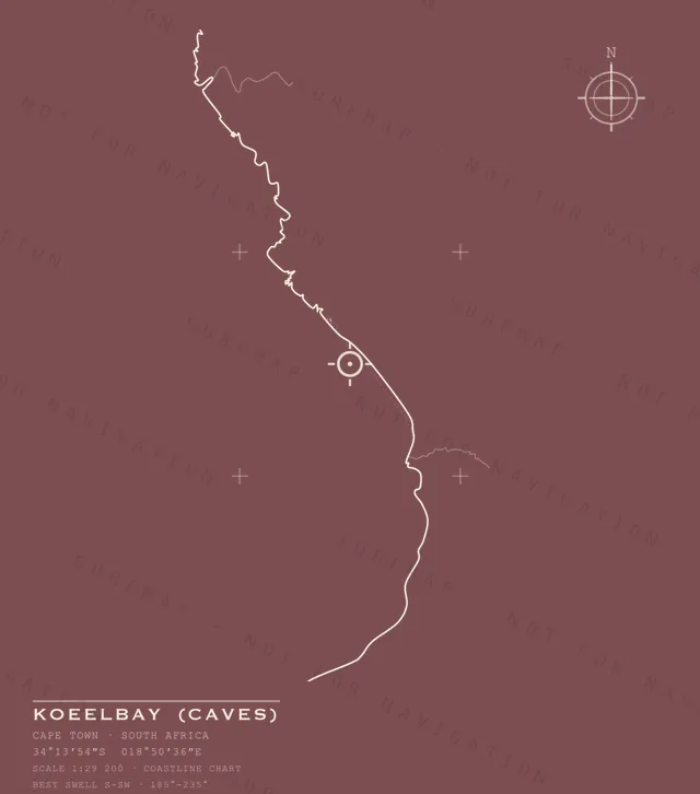 Koeelbay (Caves) chart, the full artwork printed on the back