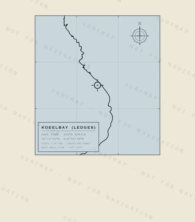 Koeelbay (Ledges) chart, the full artwork printed on the back