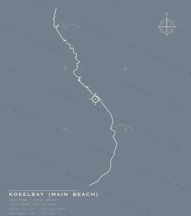 Koeelbay (Main Beach) chart, the full artwork printed on the back
