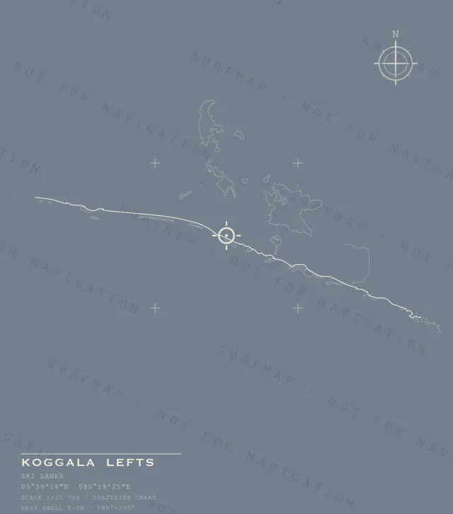 Koggala Lefts chart, the full artwork printed on the back