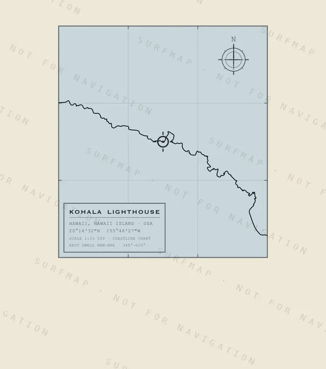 Kohala Lighthouse chart, the full artwork printed on the back