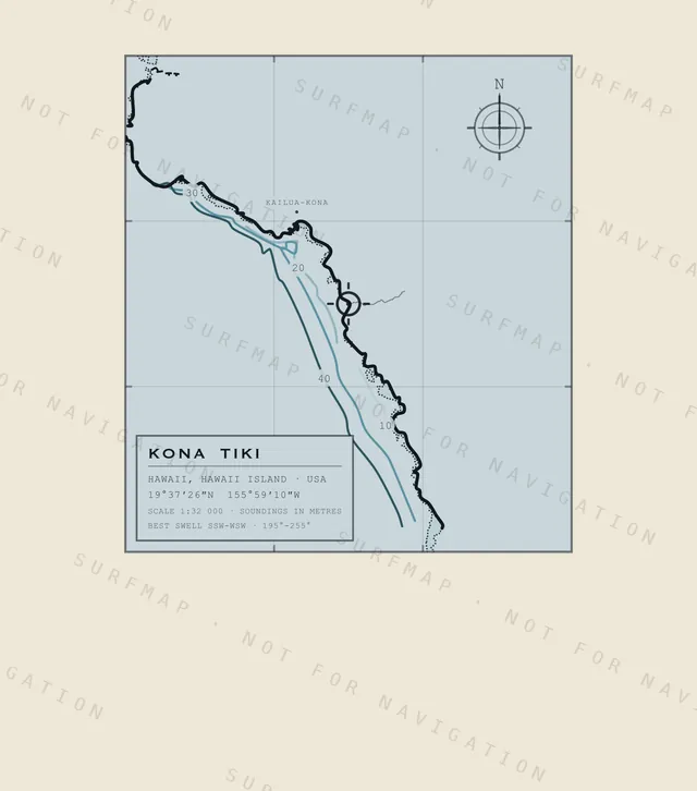 Kona Tiki chart, the full artwork printed on the back