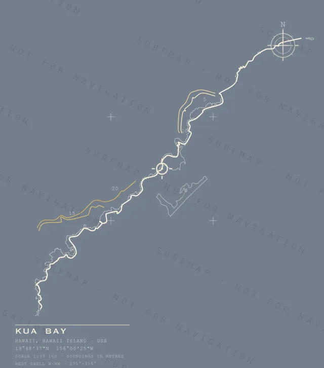 Kua Bay chart, the full artwork printed on the back
