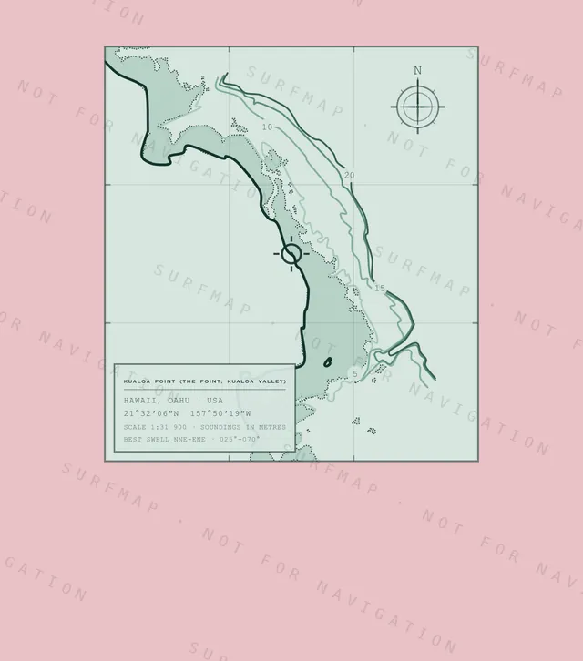 Kualoa Point (the Point, Kualoa Valley) chart, the full artwork printed on the back