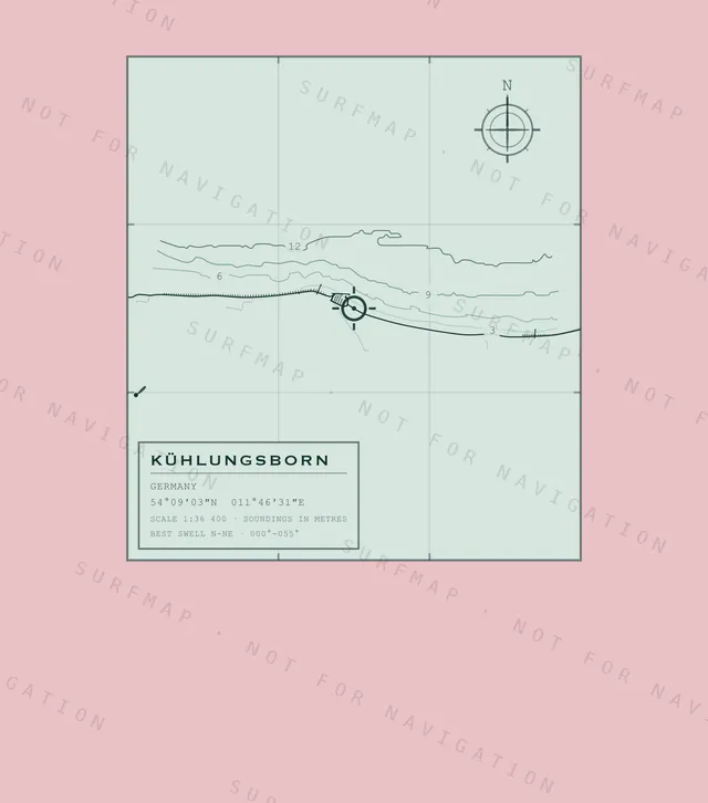Kühlungsborn chart, the full artwork printed on the back