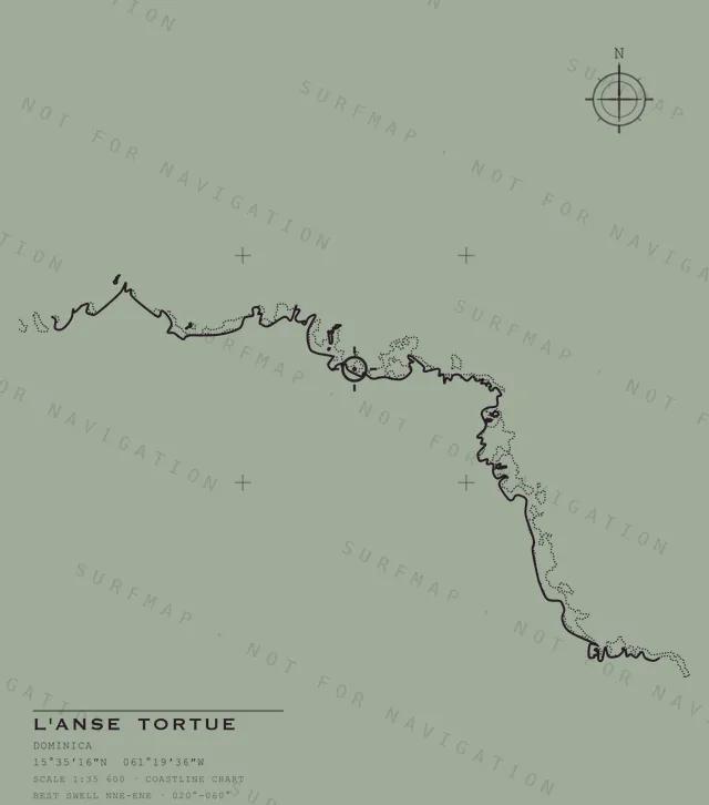 L'Anse Tortue chart, the full artwork printed on the back