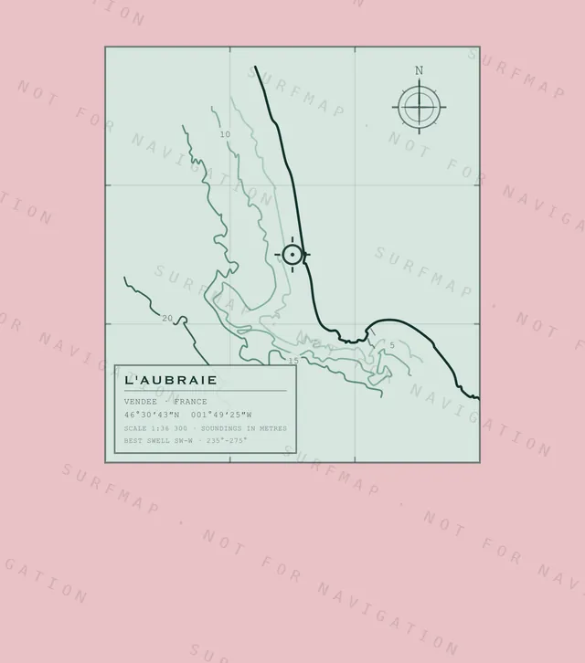 L'Aubraie chart, the full artwork printed on the back