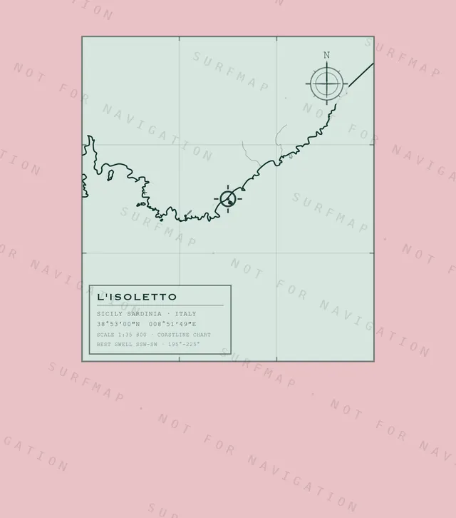 L'Isoletto chart, the full artwork printed on the back