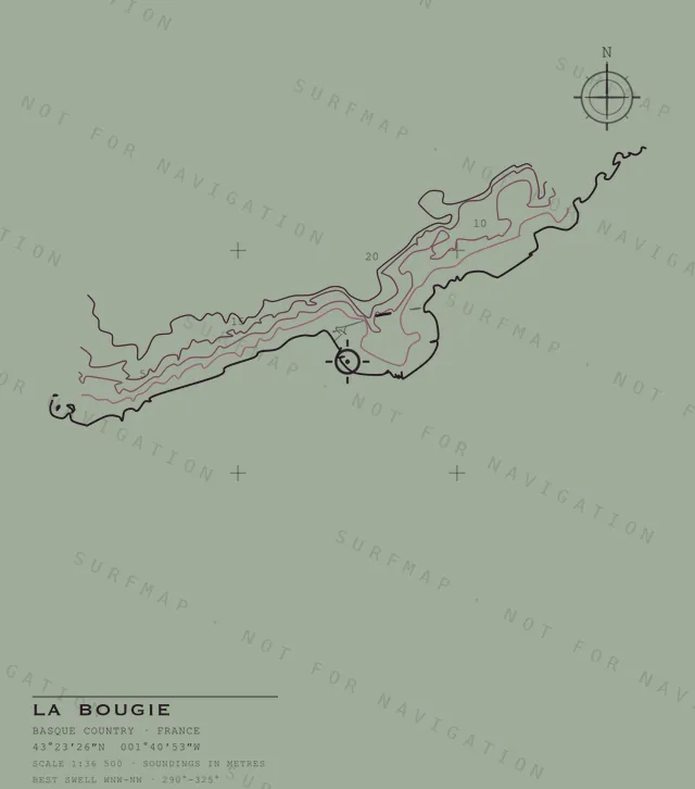 La Bougie chart, the full artwork printed on the back