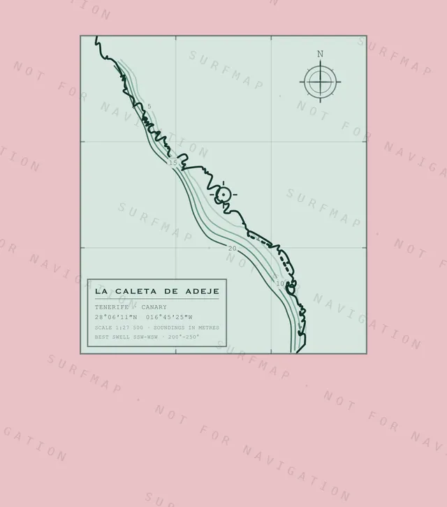 La Caleta de Adeje chart, the full artwork printed on the back