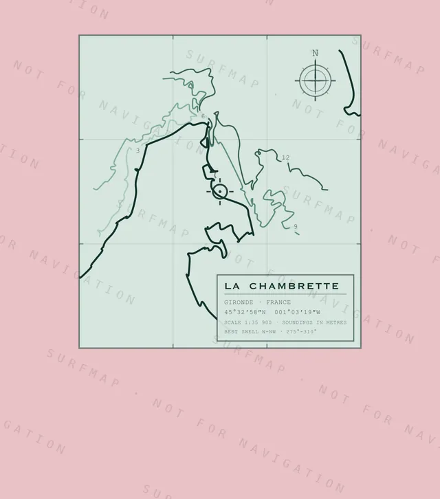 La Chambrette chart, the full artwork printed on the back