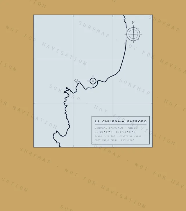 La Chilena-Algarrobo chart, the full artwork printed on the back