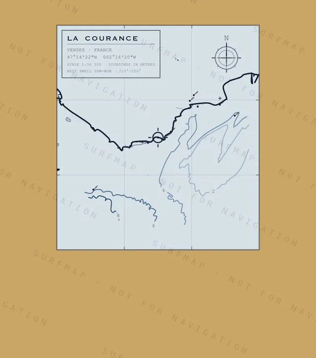 La Courance chart, the full artwork printed on the back