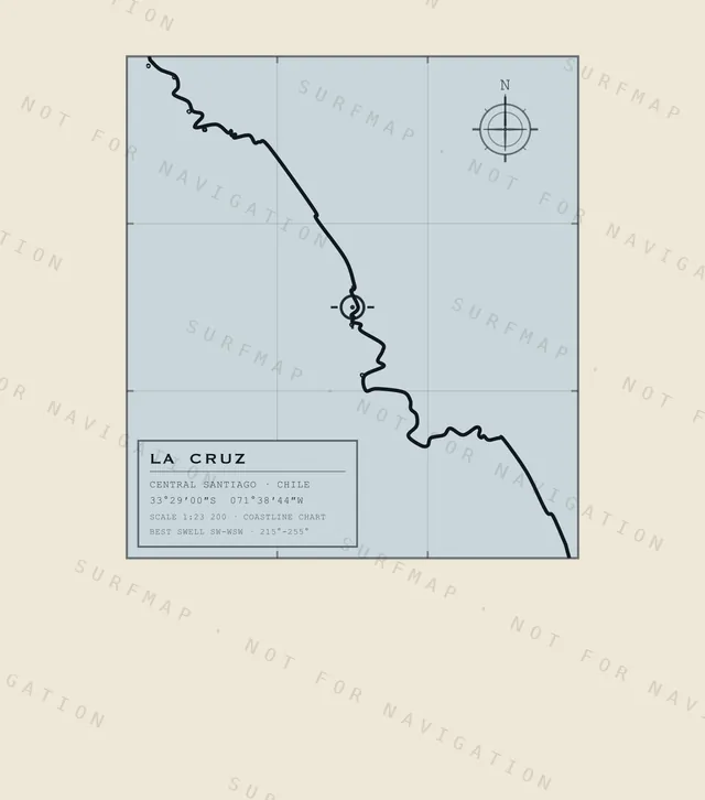 La Cruz chart, the full artwork printed on the back
