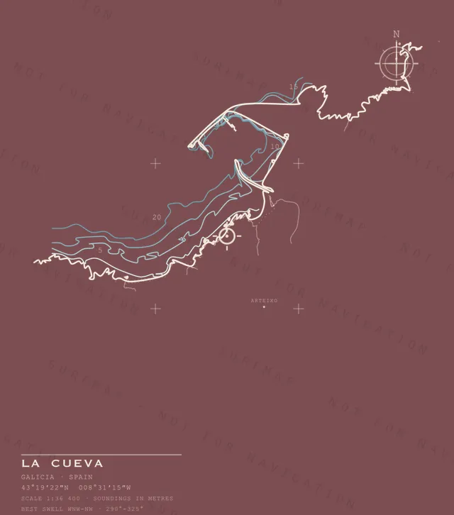 La Cueva chart, the full artwork printed on the back