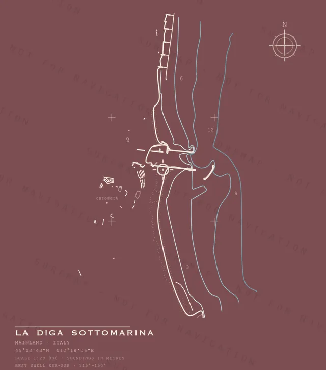 La Diga Sottomarina chart, the full artwork printed on the back