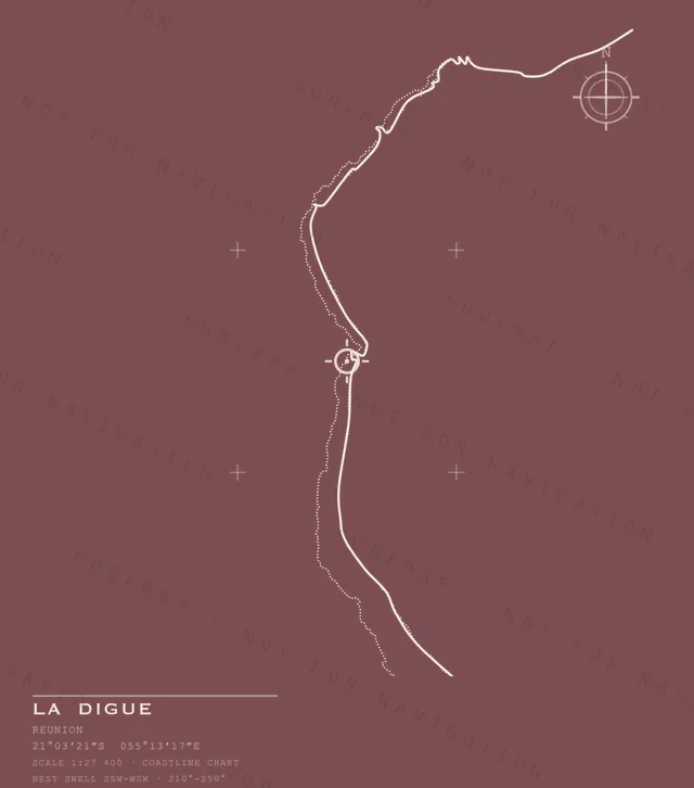 La Digue chart, the full artwork printed on the back