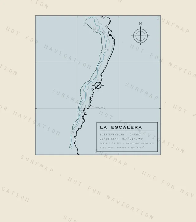 La Escalera chart, the full artwork printed on the back