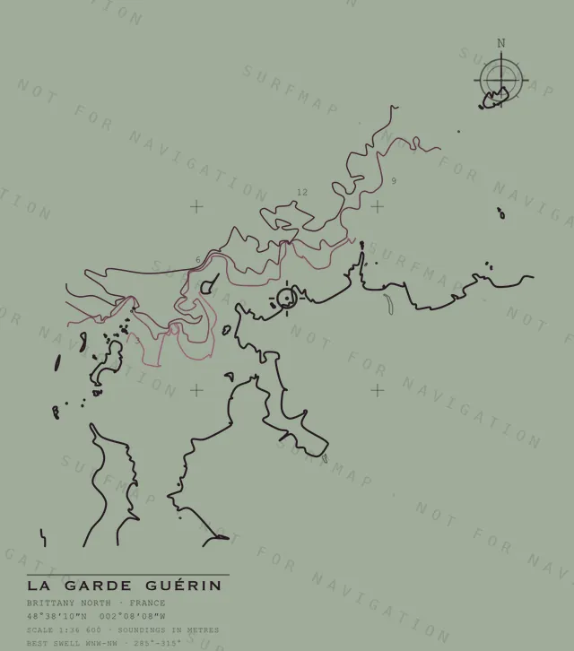La Garde Guérin chart, the full artwork printed on the back