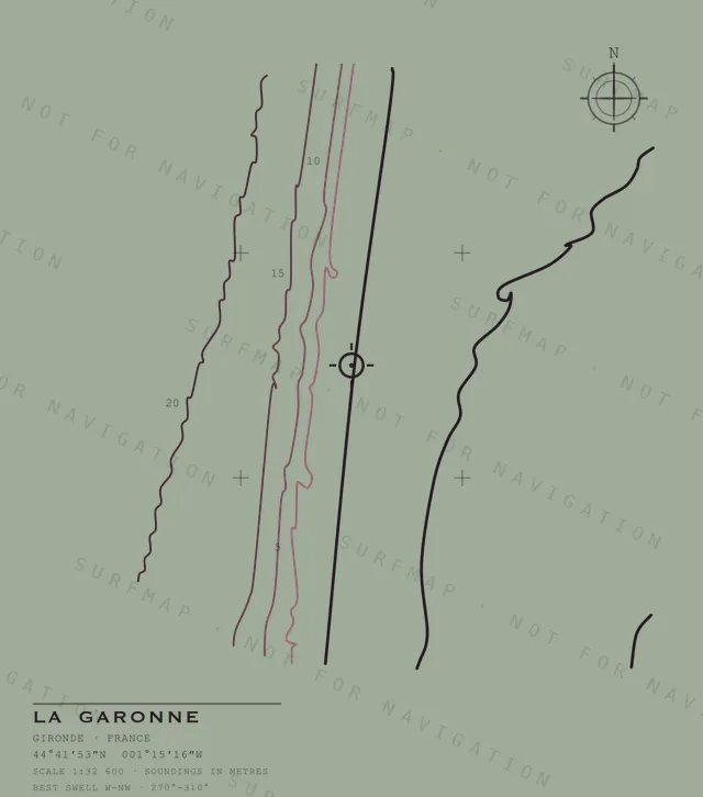 La Garonne chart, the full artwork printed on the back