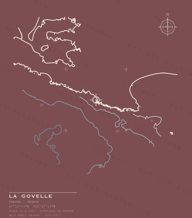 La Govelle chart, the full artwork printed on the back