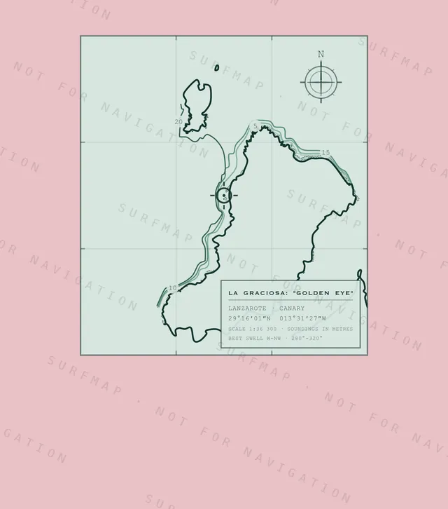 La Graciosa: "Golden Eye" chart, the full artwork printed on the back