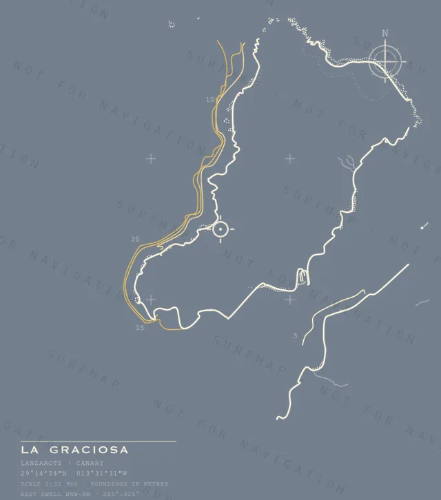La Graciosa chart, the full artwork printed on the back